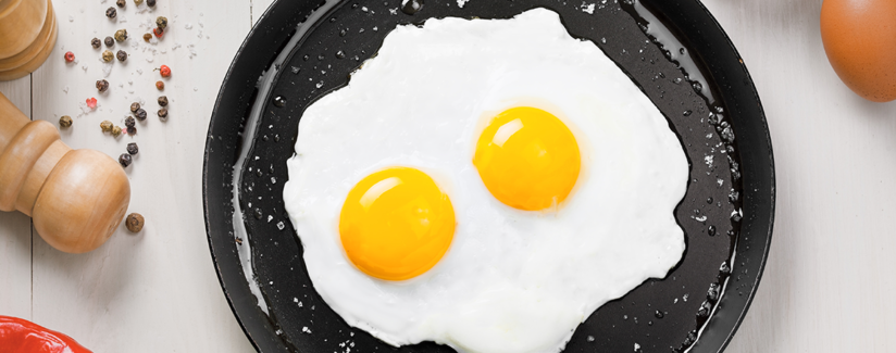 two eggs in skillet