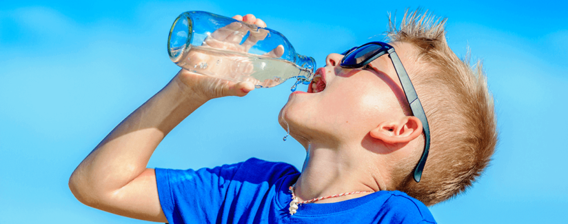 Boy drinking water